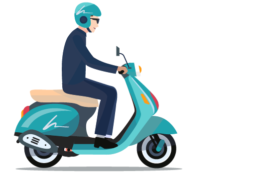 Person with insured bike